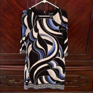 White House Black Market Black and Blue Dress